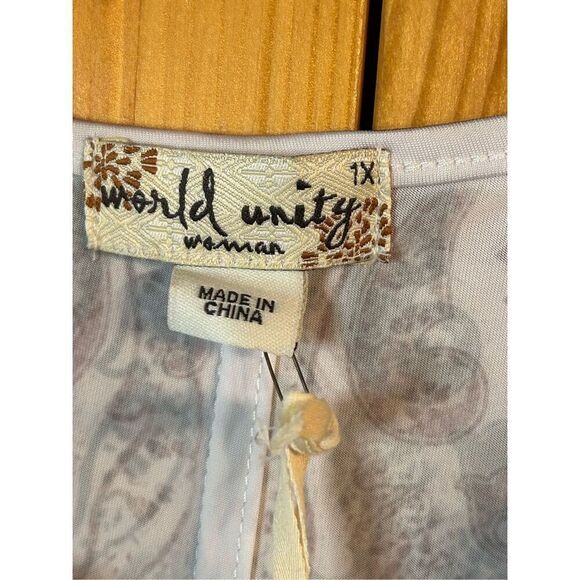 World Unity Womens Plus Size 1X Gem White Maxi Dress Sleeveless nwt (4748) - Picture 4 of 8